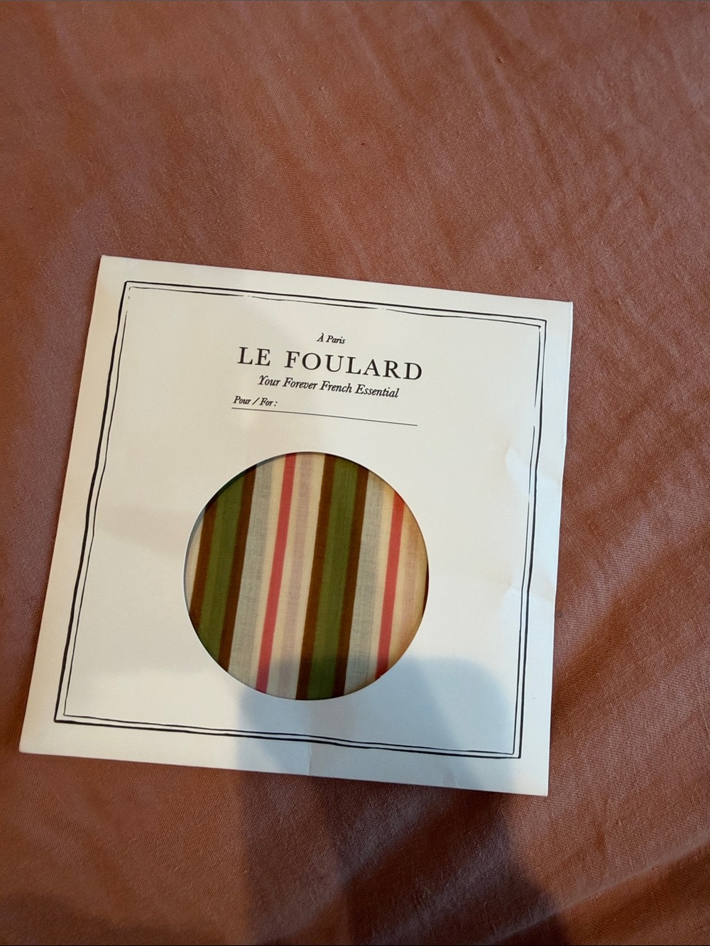 Sezane Striped Scarf in Green, Red, Cream